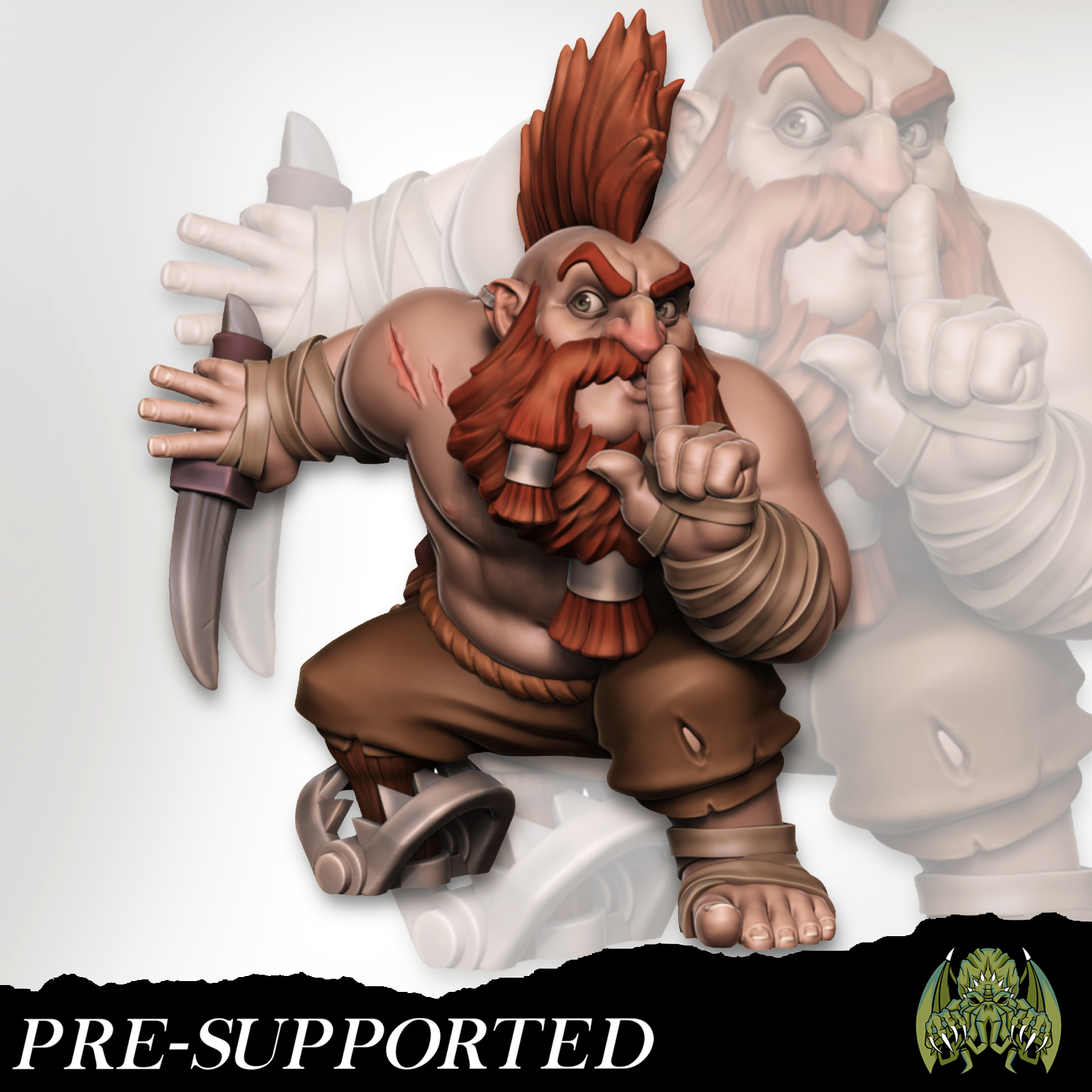 Turrag Kragspine [PRE-SUPPORTED] Slave Dwarf Prisoner Assassin